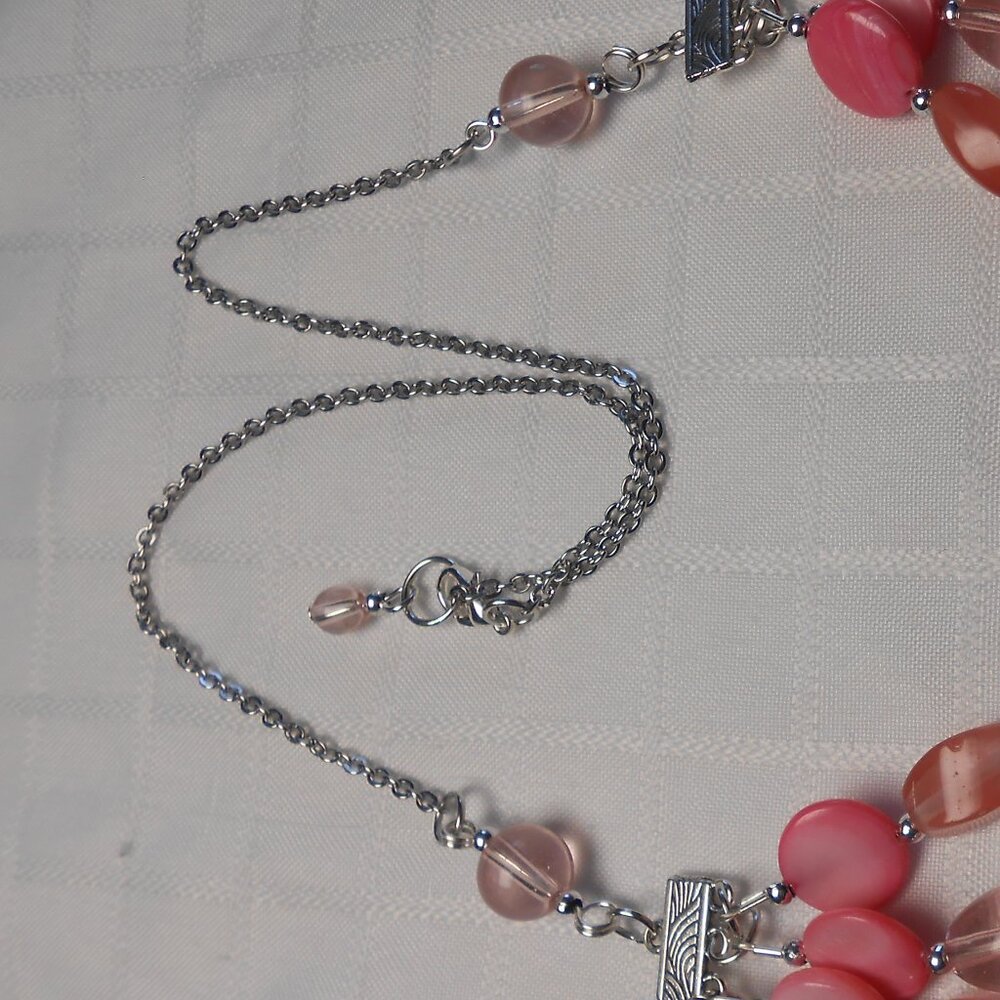 No740 Handmade necklace, bracelet and earrings with polished stones - Picture 5 of 6